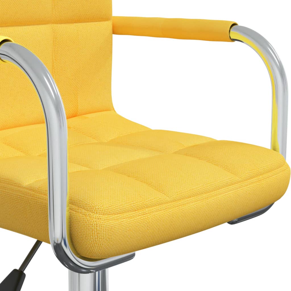 Chaise pivotante de salle à manger Jaune moutarde Tissu