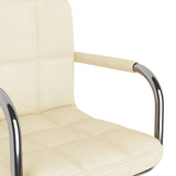 Chaise pivotante de salle à manger Crème Tissu