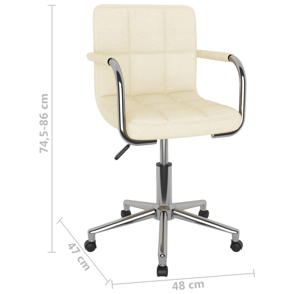 Chaise pivotante de salle à manger Crème Tissu