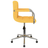 Chaise pivotante de salle à manger Jaune moutarde Tissu