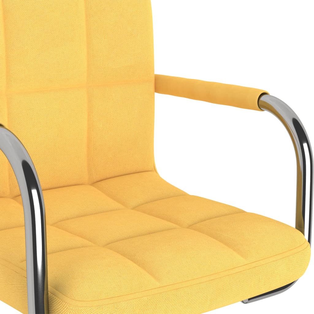 Chaise pivotante de salle à manger Jaune moutarde Tissu