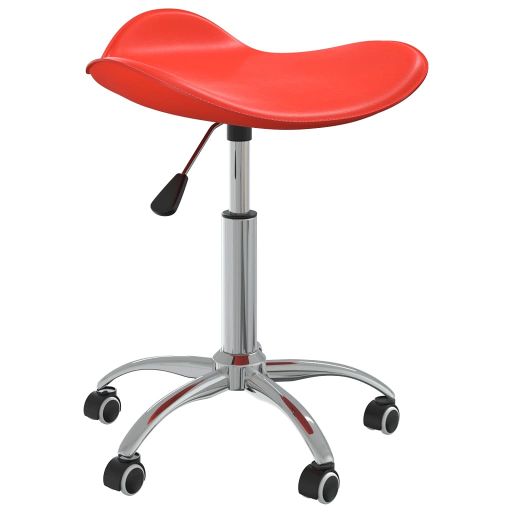 Red Faux Leather Office Chair