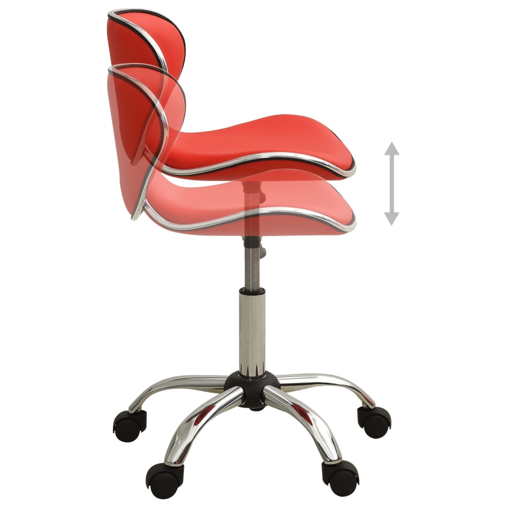 Red Faux Leather Office Chair