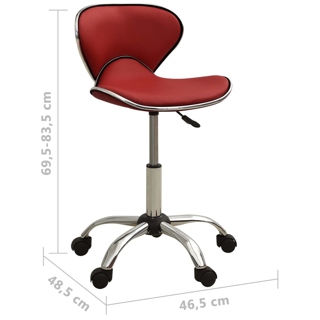 Chaise de bureau Rouge bordeaux Similicuir