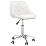 Dining Swivel Chairs Set of 6 White Faux Leather