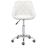 Dining Swivel Chairs Set of 6 White Faux Leather