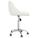 Dining Swivel Chairs Set of 6 White Faux Leather