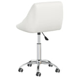 Dining Swivel Chairs Set of 6 White Faux Leather