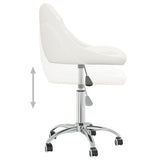 Dining Swivel Chairs Set of 6 White Faux Leather