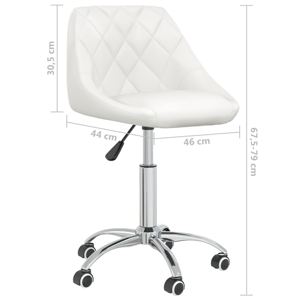 Dining Swivel Chairs Set of 6 White Faux Leather