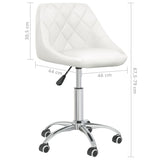 Dining Swivel Chairs Set of 6 White Faux Leather