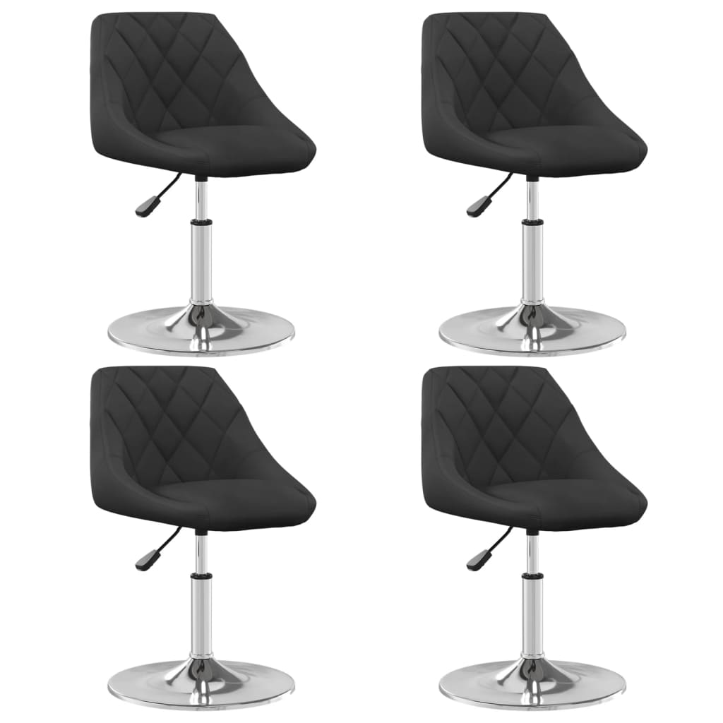 Chaises à manger pivotantes lot de 4 Noir Velours