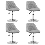 Chaises à manger pivotantes lot de 4 Gris clair Velours