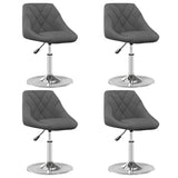 Chaises pivotantes à manger lot de 4 Gris foncé Velours