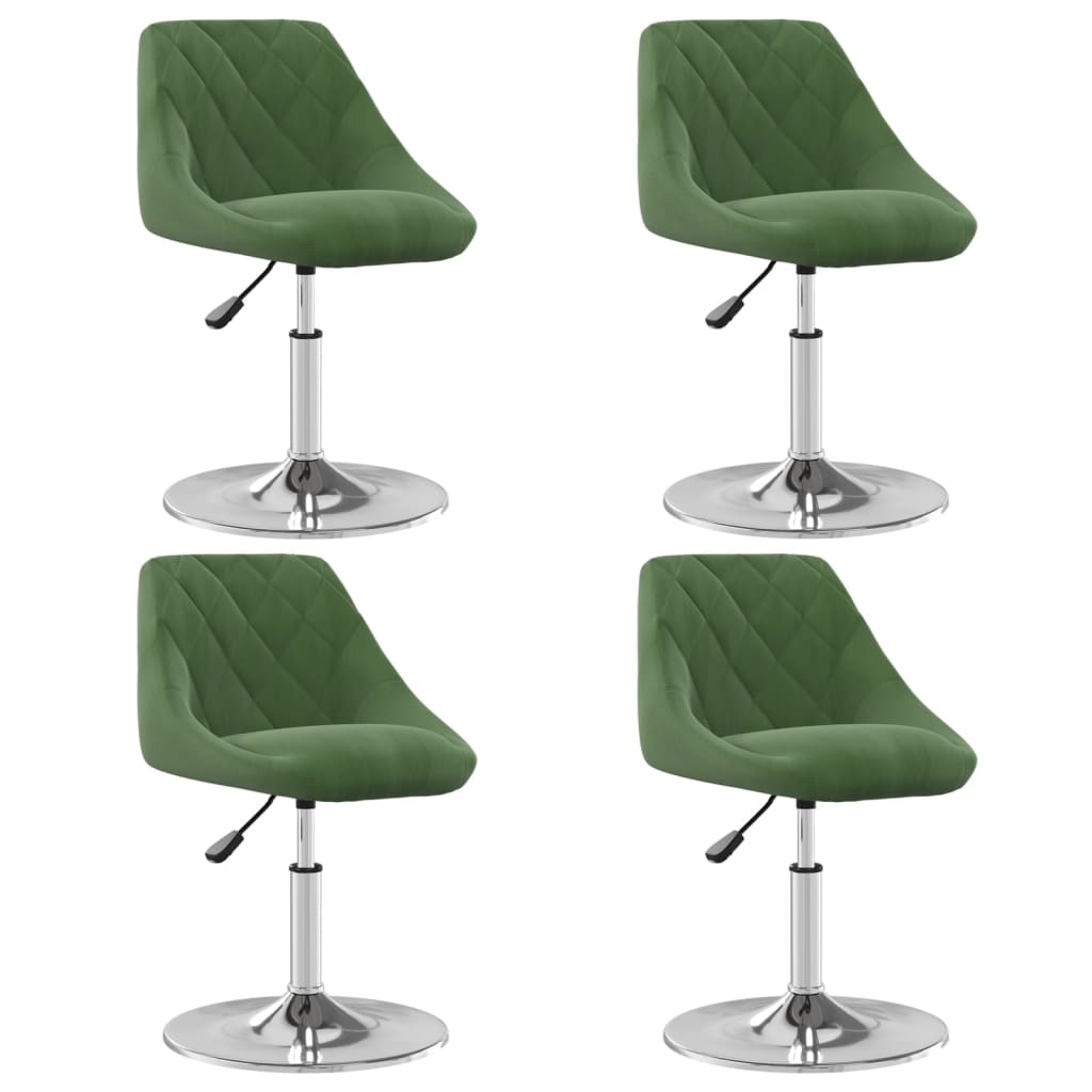 Chaises pivotantes à manger lot de 4 Vert foncé Velours