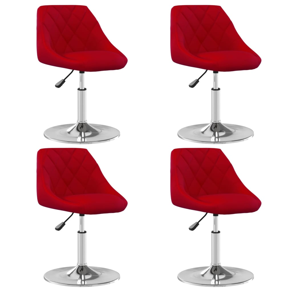 Chaises à manger pivotantes lot de 4 Rouge bordeaux Velours