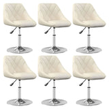 Swivel Dining Chairs Set of 6 Cream Velvet