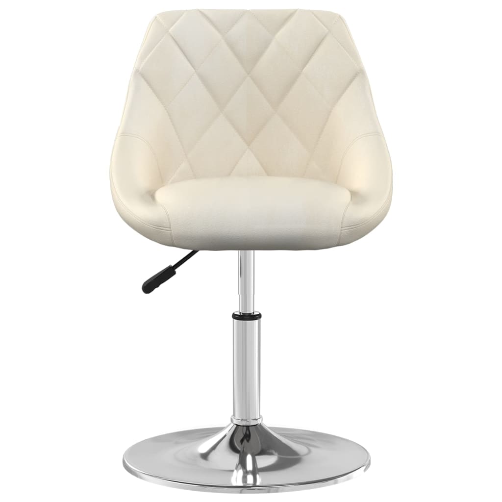 Swivel Dining Chairs Set of 6 Cream Velvet