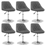 Swivel Dining Chairs Set of 6 Dark Grey Velvet