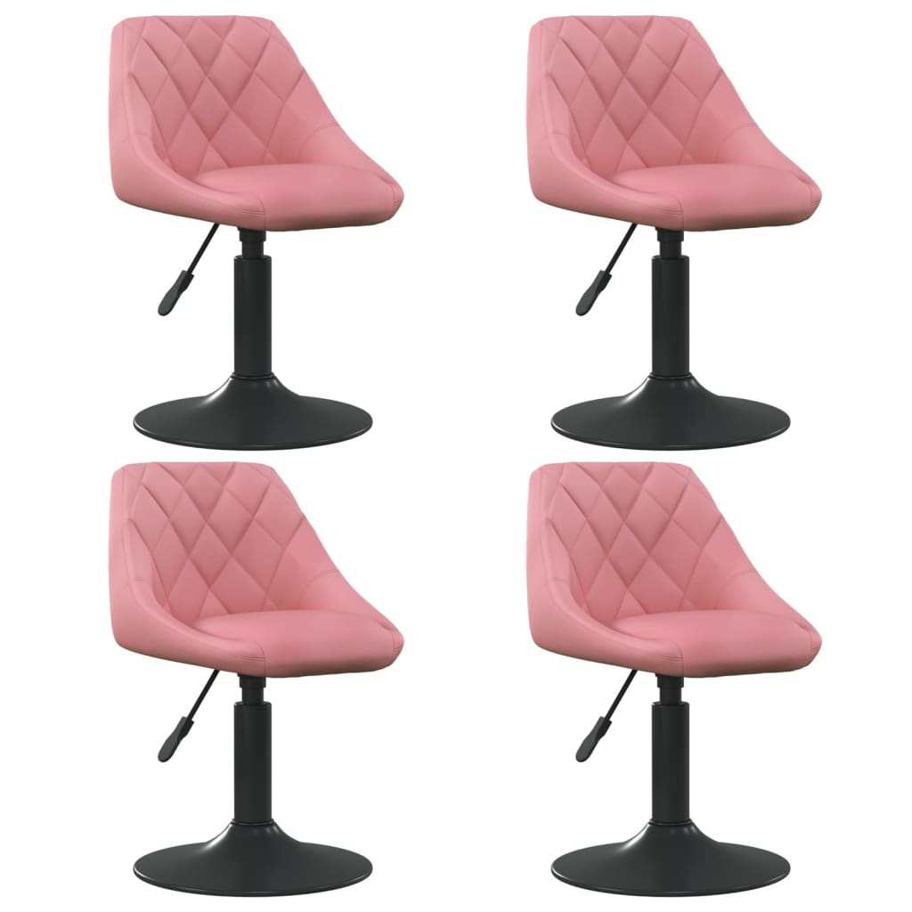 Chaises pivotantes à manger lot de 4 rose velours