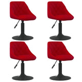 Chaises à manger pivotantes lot de 4 rouge bordeaux velours