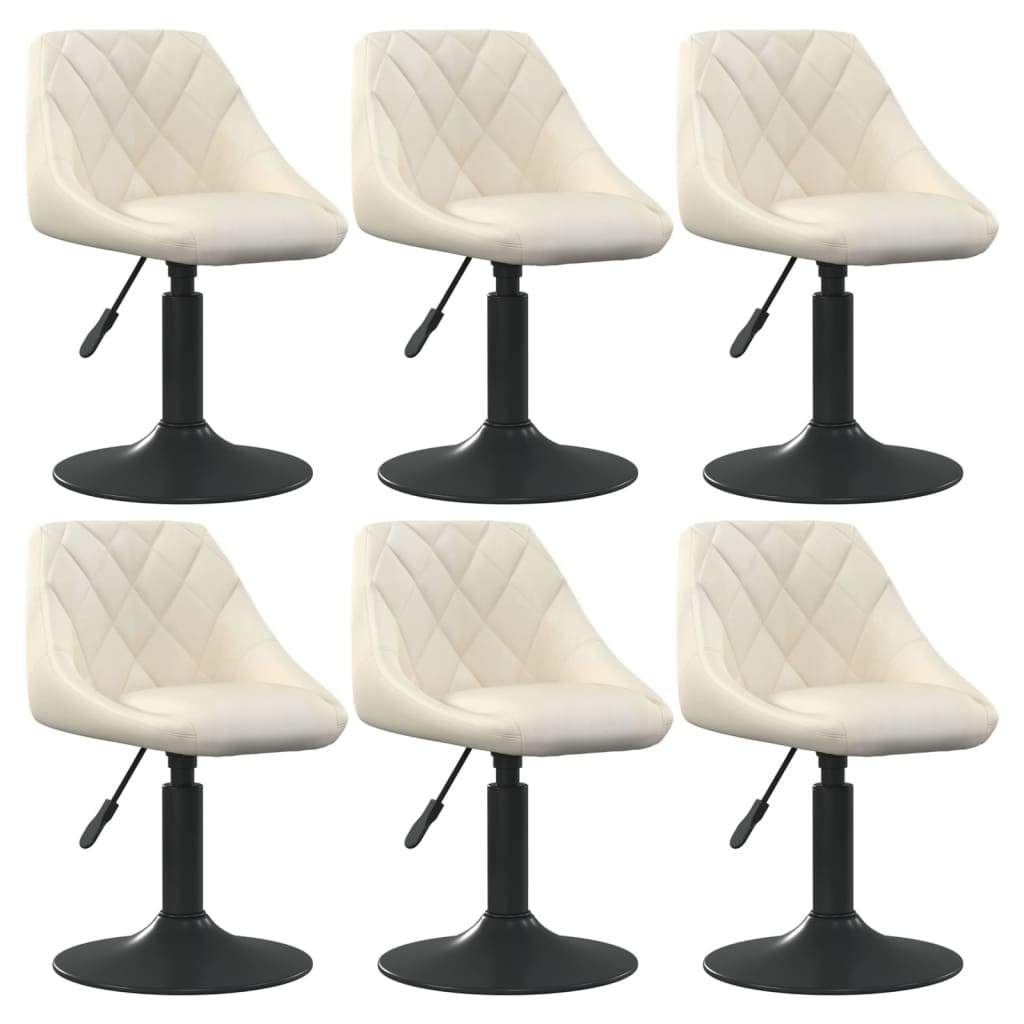 Chaises pivotantes à manger lot de 6 crème velours