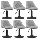 Swivel dining chairs set of 6 light grey velvet