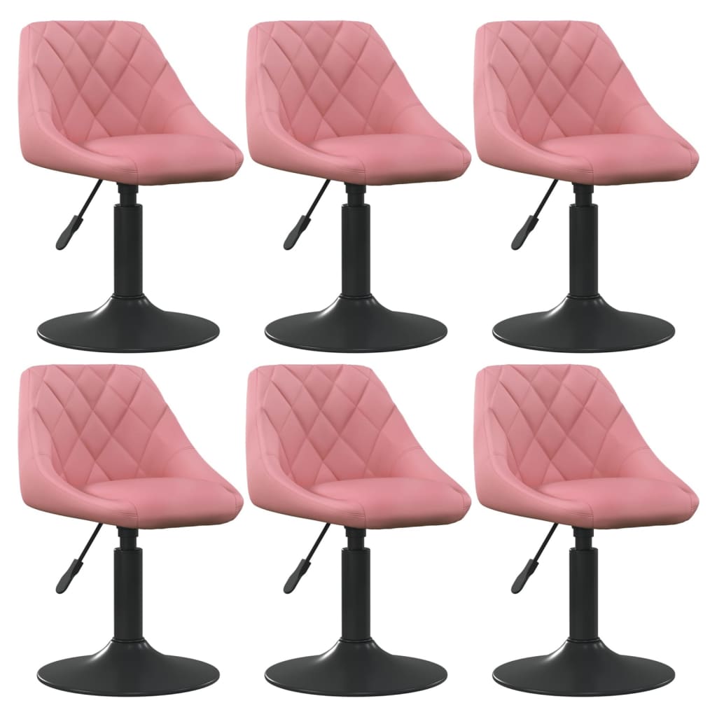 Chaises pivotantes à manger lot de 6 rose velours