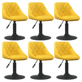 Chaises à manger pivotantes lot de 6 jaune moutarde velours