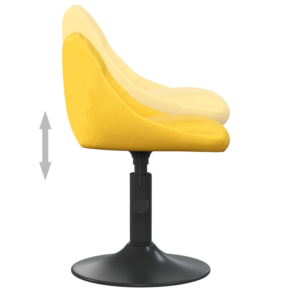 Chaise de salle à manger Jaune moutarde Velours