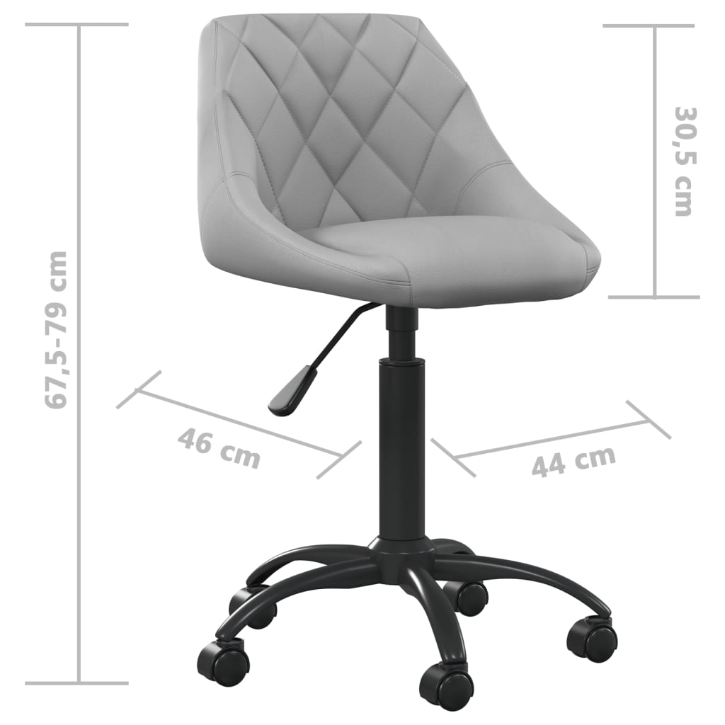 Light Grey Velvet Office Chair