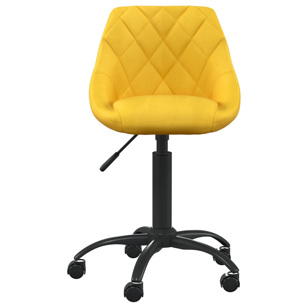 Mustard Yellow Velvet Office Chair