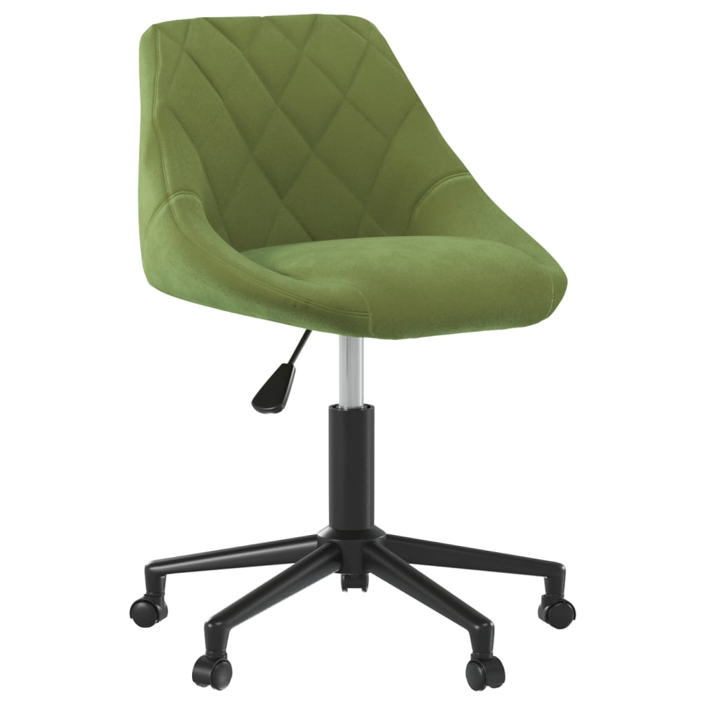 Chaise pivotante de salle à manger Vert clair Velours