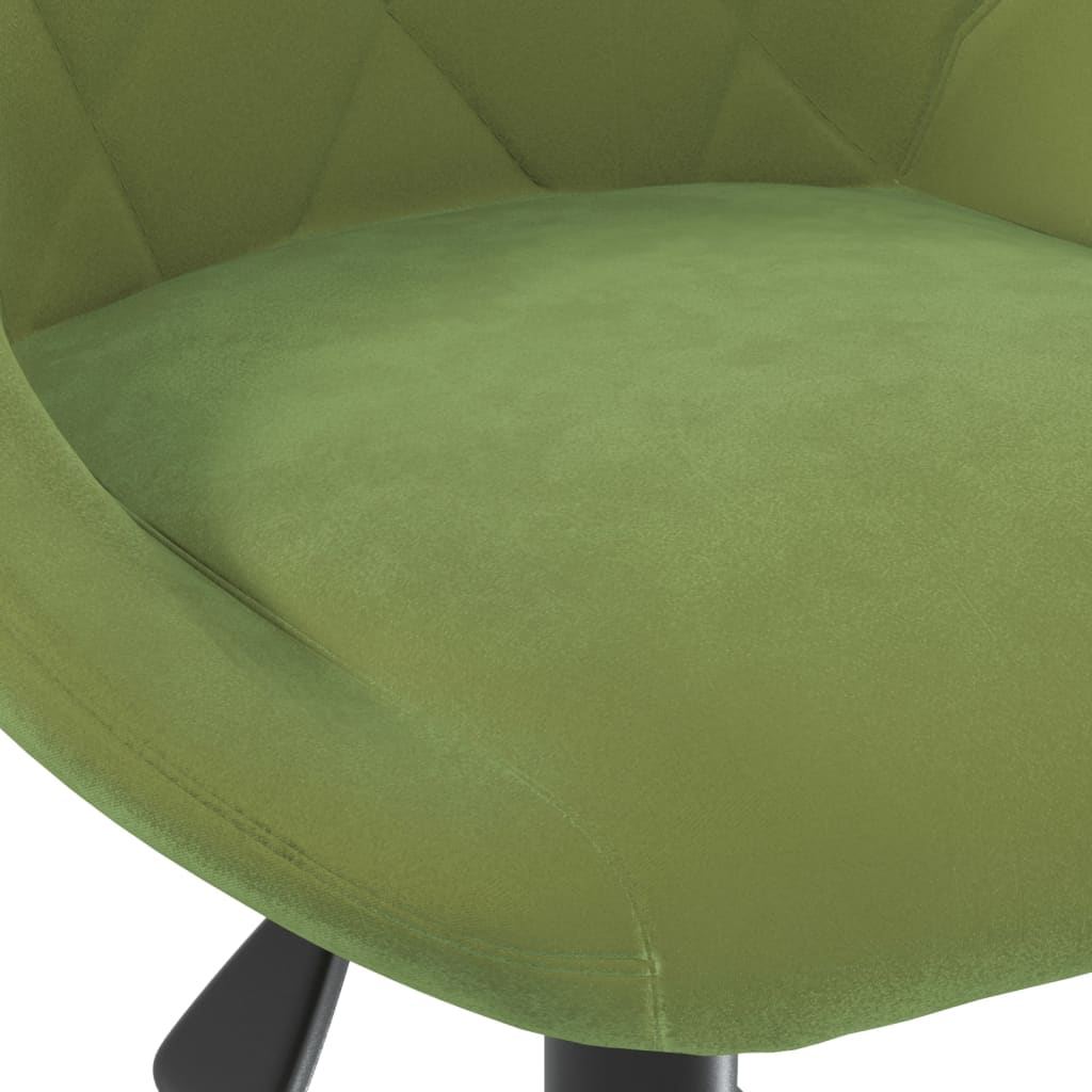 Chaise pivotante de salle à manger Vert clair Velours