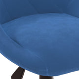 Chaise pivotante de salle à manger Bleu Velours