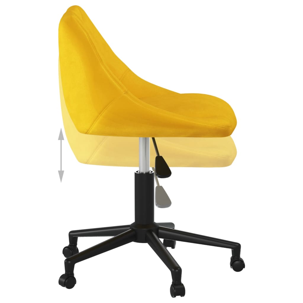 Chaise pivotante de salle à manger Jaune moutarde Velours