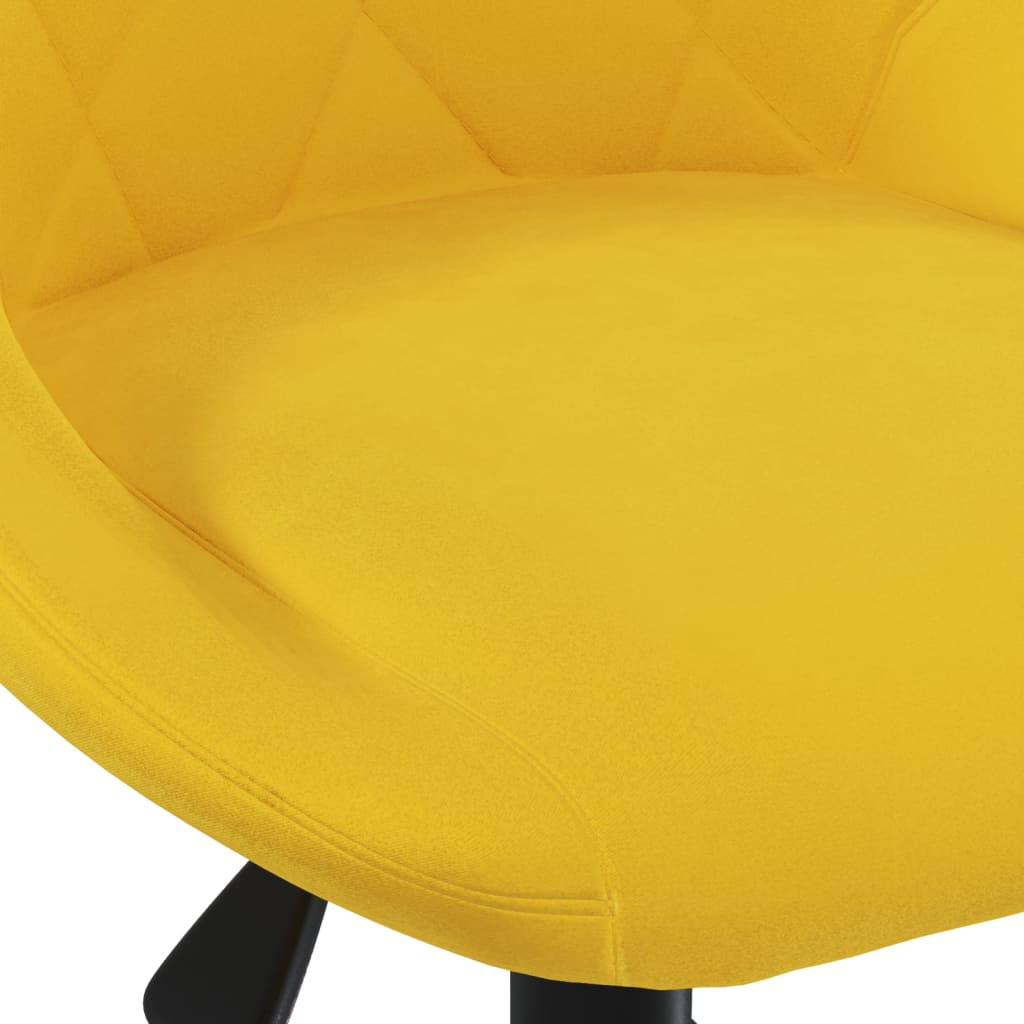 Chaise pivotante de salle à manger Jaune moutarde Velours