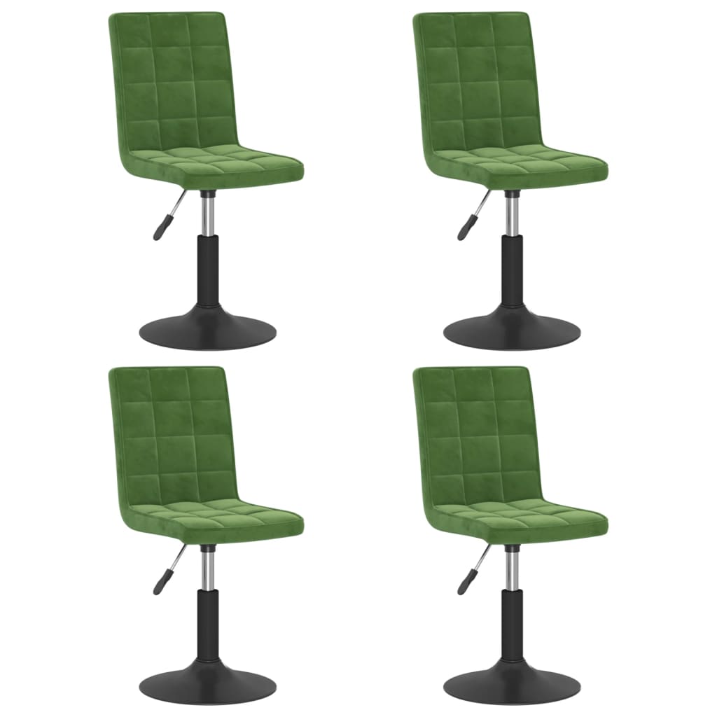 Chaises pivotantes à manger lot de 4 vert foncé velours