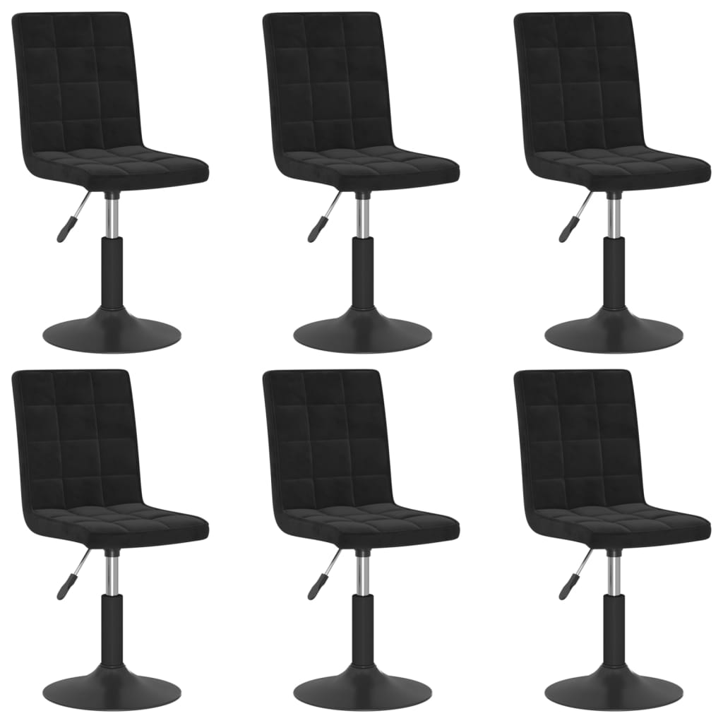 Chaises pivotantes à manger lot de 6 noir velours