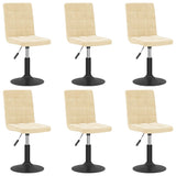 Dining Swivel Chairs Set of 6 Cream Velvet