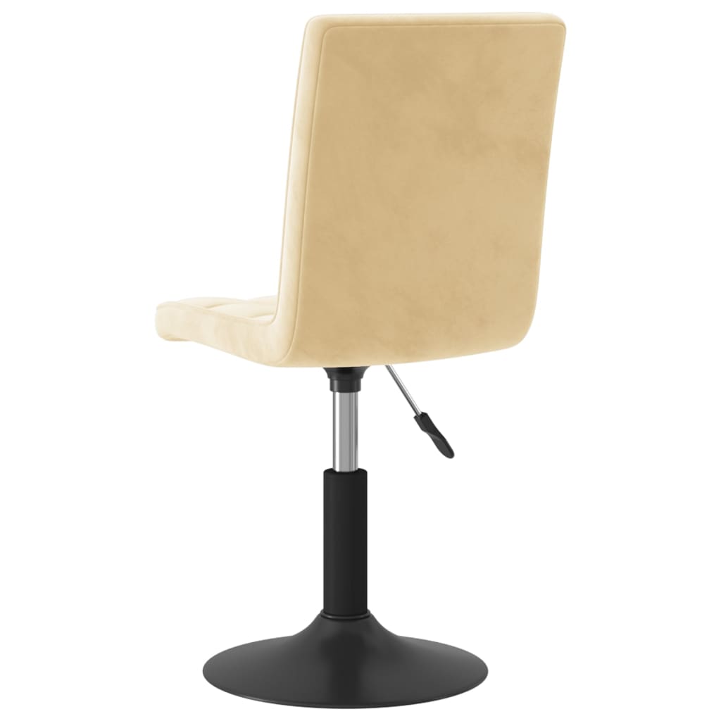 Dining Swivel Chairs Set of 6 Cream Velvet