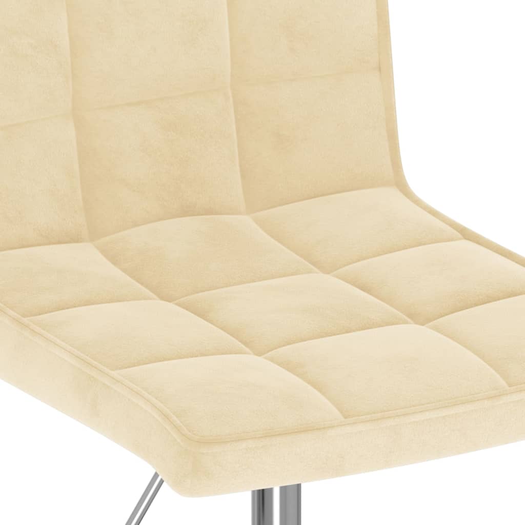 Dining Swivel Chairs Set of 6 Cream Velvet