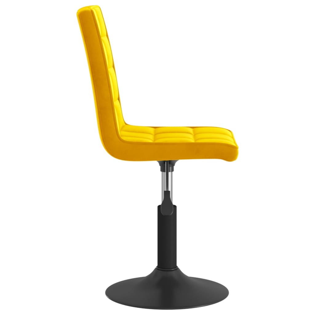 Chaises à manger pivotantes lot de 6 jaune moutarde velours