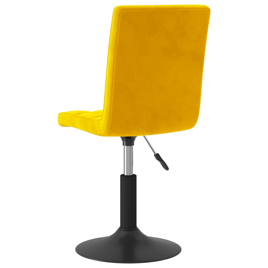 Chaises à manger pivotantes lot de 6 jaune moutarde velours