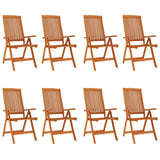 Chaises de jardin pliables lot de 8 Bois d'eucalyptus massif