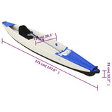 Kayak gonflable bleu 375x72x31 cm polyester