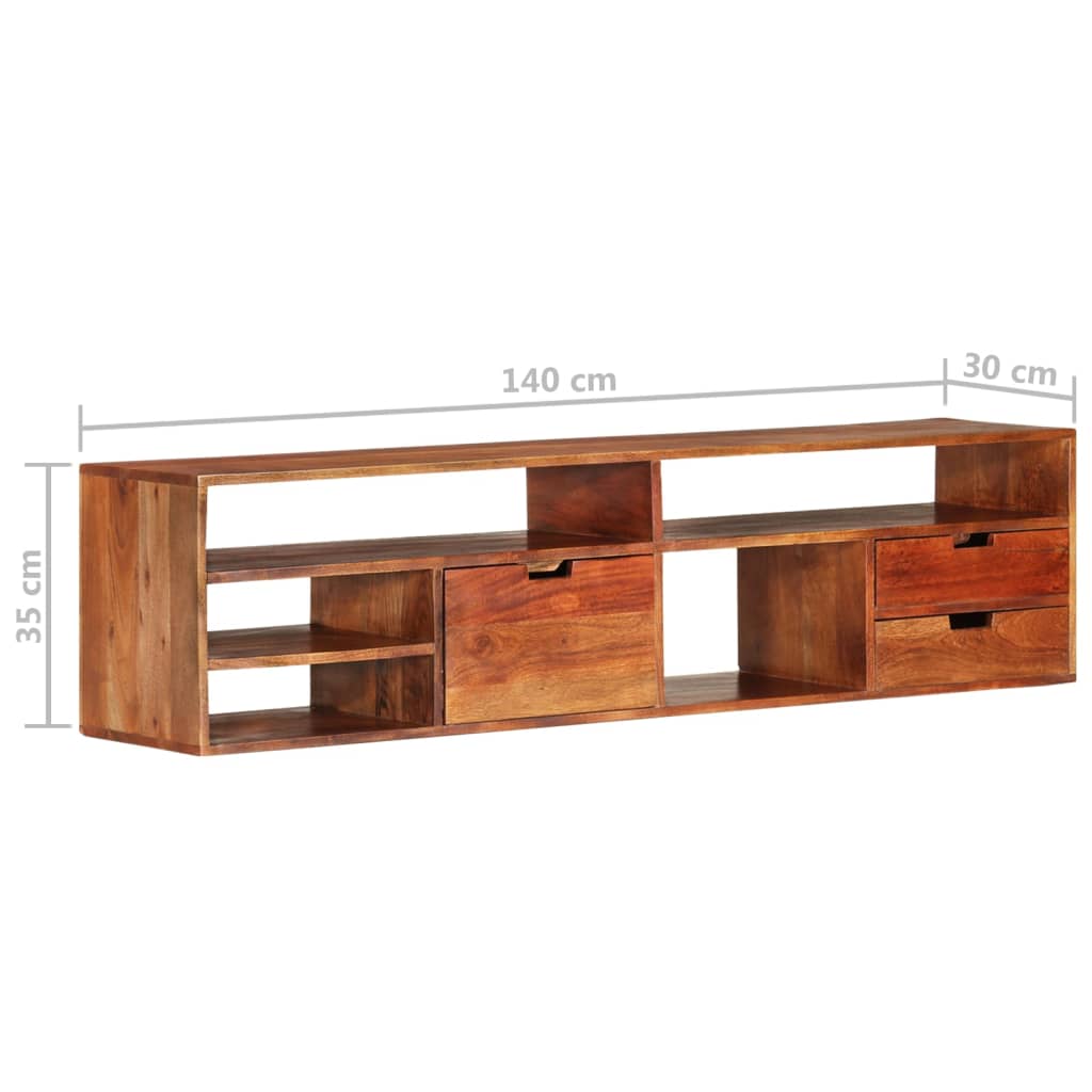 Meuble TV 140x30x35 cm Bois d'acacia massif