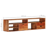 Meuble TV 140x30x35 cm Bois d'acacia massif