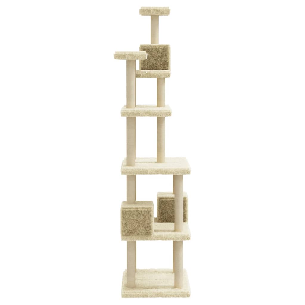 Arbre à chat avec griffoirs en sisal Crème 188 cm