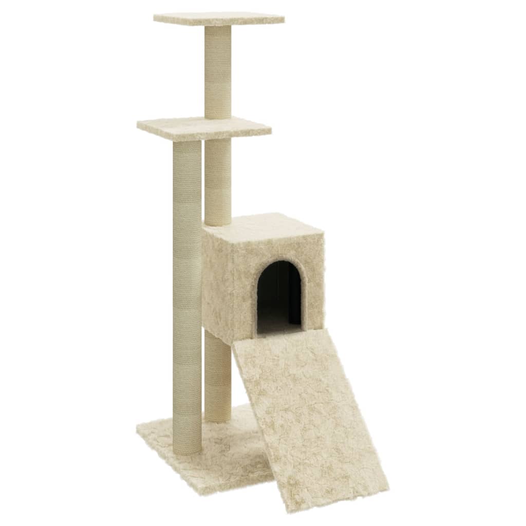 Arbre à chat avec griffoirs en sisal Crème 92 cm